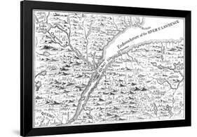 Map of the Course of the River St Lawrence as Far as Quebec, 1730-null-Framed Giclee Print