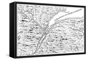 Map of the Course of the River St Lawrence as Far as Quebec, 1730-null-Framed Stretched Canvas