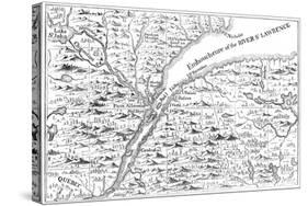 Map of the Course of the River St Lawrence as Far as Quebec, 1730-null-Stretched Canvas