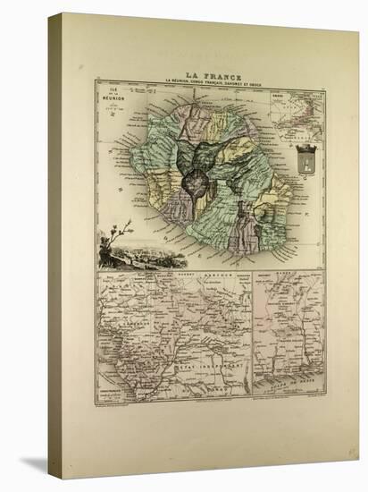 Map of the Democratic Republic of the Congo La Réunion Dahomey and Obock 1896-null-Stretched Canvas