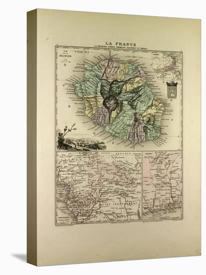 Map of the Democratic Republic of the Congo La Réunion Dahomey and Obock 1896-null-Stretched Canvas