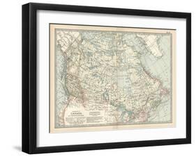 Map of the Dominion of Canada and Newfoundland-Encyclopaedia Britannica-Framed Art Print