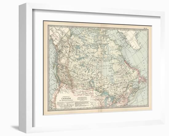Map of the Dominion of Canada and Newfoundland-Encyclopaedia Britannica-Framed Art Print