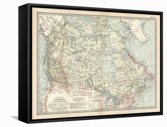 Map of the Dominion of Canada and Newfoundland-Encyclopaedia Britannica-Framed Stretched Canvas