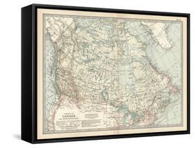 Map of the Dominion of Canada and Newfoundland-Encyclopaedia Britannica-Framed Stretched Canvas