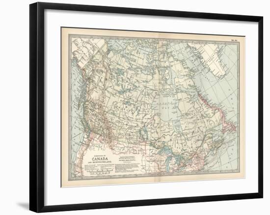 Map of the Dominion of Canada and Newfoundland-Encyclopaedia Britannica-Framed Art Print