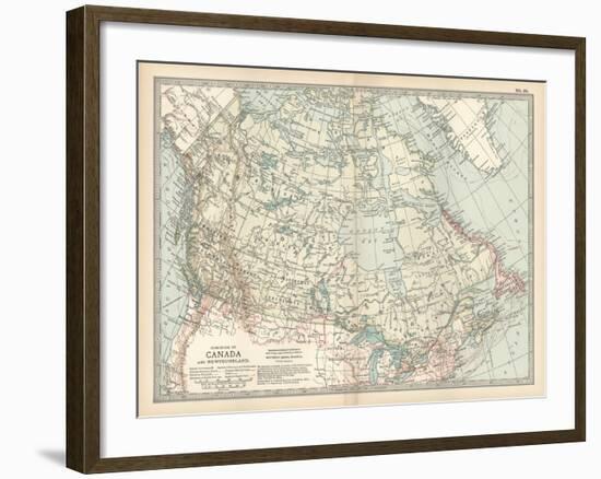 Map of the Dominion of Canada and Newfoundland-Encyclopaedia Britannica-Framed Art Print