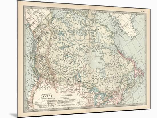 Map of the Dominion of Canada and Newfoundland-Encyclopaedia Britannica-Mounted Art Print