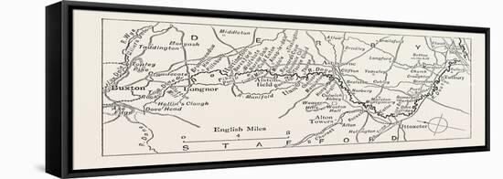 Map of the Dove, UK-null-Framed Stretched Canvas