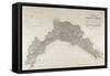 Map of the Dukedom of Genoa, Turin in Copper, 1846-null-Framed Stretched Canvas