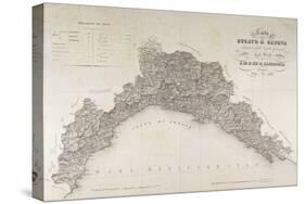 Map of the Dukedom of Genoa, Turin in Copper, 1846-null-Stretched Canvas