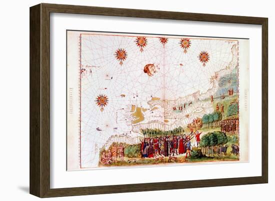 Map of the East Coast of North America, Early 16th Century-null-Framed Giclee Print