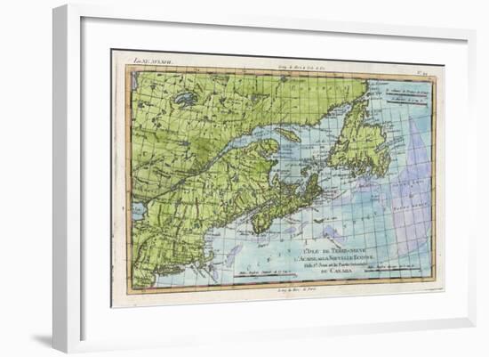 Map of the East Coast of North America from New York to Newfoundland-null-Framed Art Print