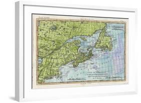 Map of the East Coast of North America from New York to Newfoundland-null-Framed Art Print