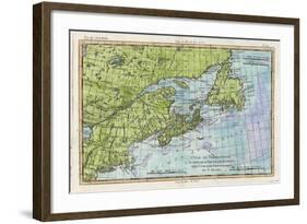 Map of the East Coast of North America from New York to Newfoundland-null-Framed Art Print