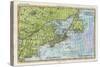 Map of the East Coast of North America from New York to Newfoundland-null-Stretched Canvas