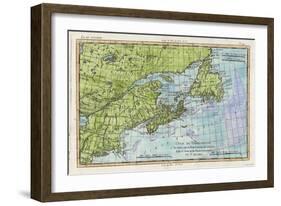 Map of the East Coast of North America from New York to Newfoundland-null-Framed Art Print