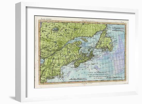 Map of the East Coast of North America from New York to Newfoundland-null-Framed Art Print
