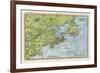 Map of the East Coast of North America from New York to Newfoundland-null-Framed Premium Giclee Print