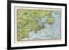 Map of the East Coast of North America from New York to Newfoundland-null-Framed Premium Giclee Print