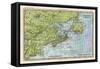 Map of the East Coast of North America from New York to Newfoundland-null-Framed Stretched Canvas