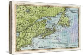 Map of the East Coast of North America from New York to Newfoundland-null-Stretched Canvas