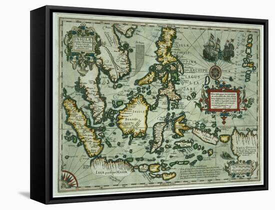 Map of the East Indies, Pub. 1635 in Amsterdam-null-Framed Stretched Canvas