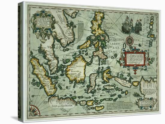 Map of the East Indies, Pub. 1635 in Amsterdam-null-Stretched Canvas