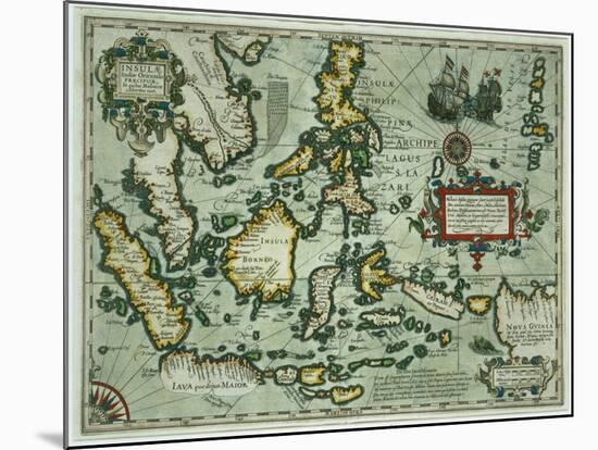 Map of the East Indies, Pub. 1635 in Amsterdam-null-Mounted Giclee Print