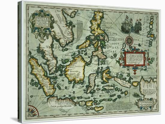 Map of the East Indies, Pub. 1635 in Amsterdam-null-Stretched Canvas