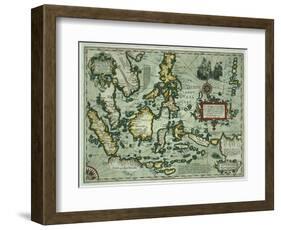 Map of the East Indies, Pub. 1635 in Amsterdam-null-Framed Giclee Print