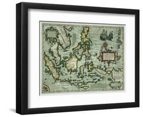 Map of the East Indies, Pub. 1635 in Amsterdam-null-Framed Giclee Print