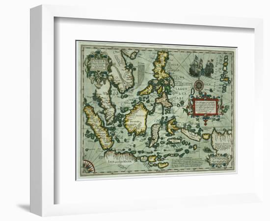 Map of the East Indies, Pub. 1635 in Amsterdam-null-Framed Giclee Print