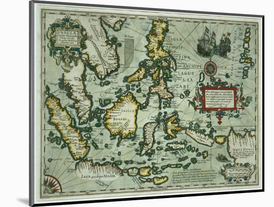 Map of the East Indies, Pub. 1635 in Amsterdam-null-Mounted Giclee Print