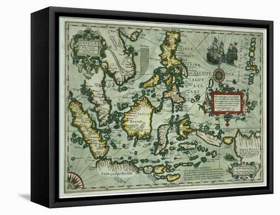 Map of the East Indies, Pub. 1635 in Amsterdam-null-Framed Stretched Canvas