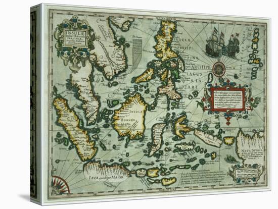 Map of the East Indies, Pub. 1635 in Amsterdam-null-Stretched Canvas