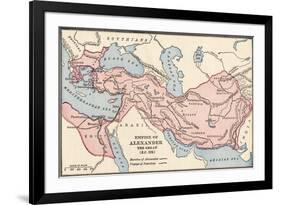 Map of the Empire of Alexander the Great in 323 Bc-null-Framed Giclee Print