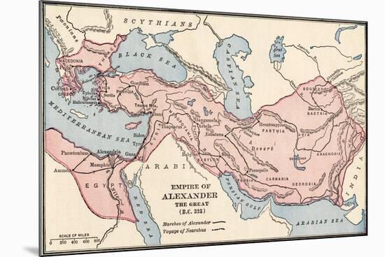 Map of the Empire of Alexander the Great in 323 Bc-null-Mounted Giclee Print