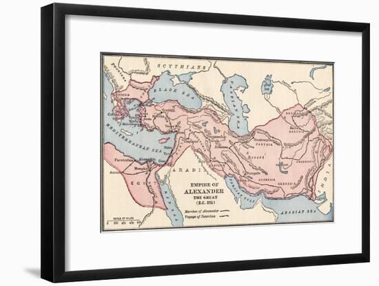 Map of the Empire of Alexander the Great in 323 Bc-null-Framed Giclee Print