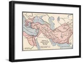 Map of the Empire of Alexander the Great in 323 Bc-null-Framed Giclee Print