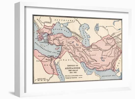 Map of the Empire of Alexander the Great in 323 Bc-null-Framed Giclee Print