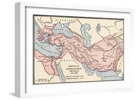 Map of the Empire of Alexander the Great in 323 Bc-null-Framed Giclee Print