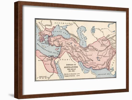 Map of the Empire of Alexander the Great in 323 Bc-null-Framed Giclee Print