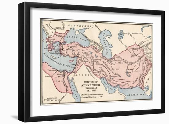 Map of the Empire of Alexander the Great in 323 Bc-null-Framed Giclee Print