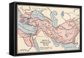 Map of the Empire of Alexander the Great in 323 Bc-null-Framed Stretched Canvas