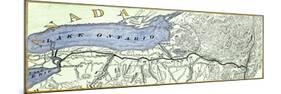 Map of the Erie Canal across New York State, 1800s-null-Mounted Premium Giclee Print