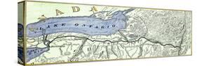 Map of the Erie Canal across New York State, 1800s-null-Stretched Canvas