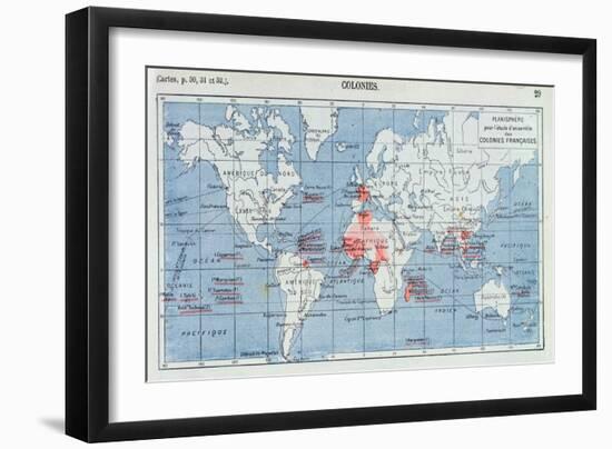 Map of the French Colonies, 1905-null-Framed Premium Giclee Print