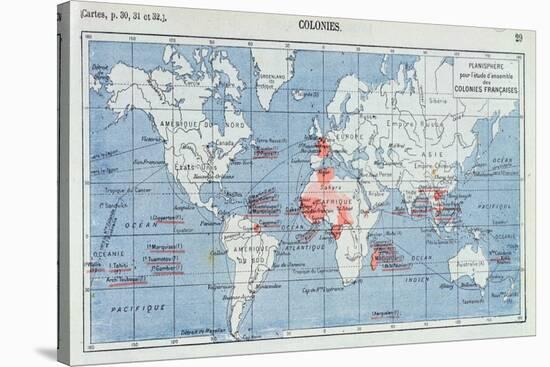 Map of the French Colonies, 1905-null-Stretched Canvas