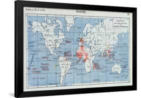 Map of the French Colonies, 1905-null-Framed Premium Giclee Print